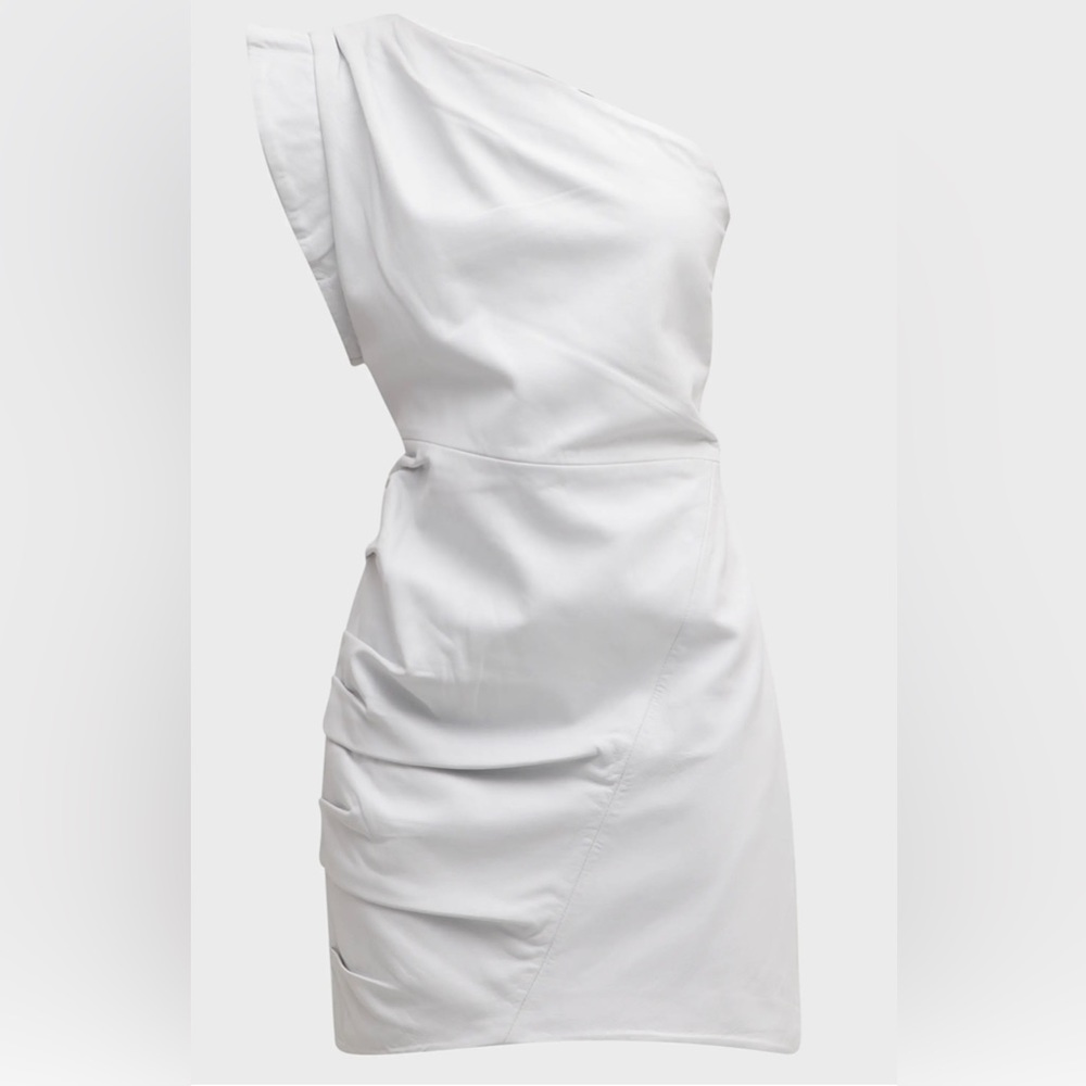 LaMarque
Corey Draped One-Shoulder Leather Mini Dress